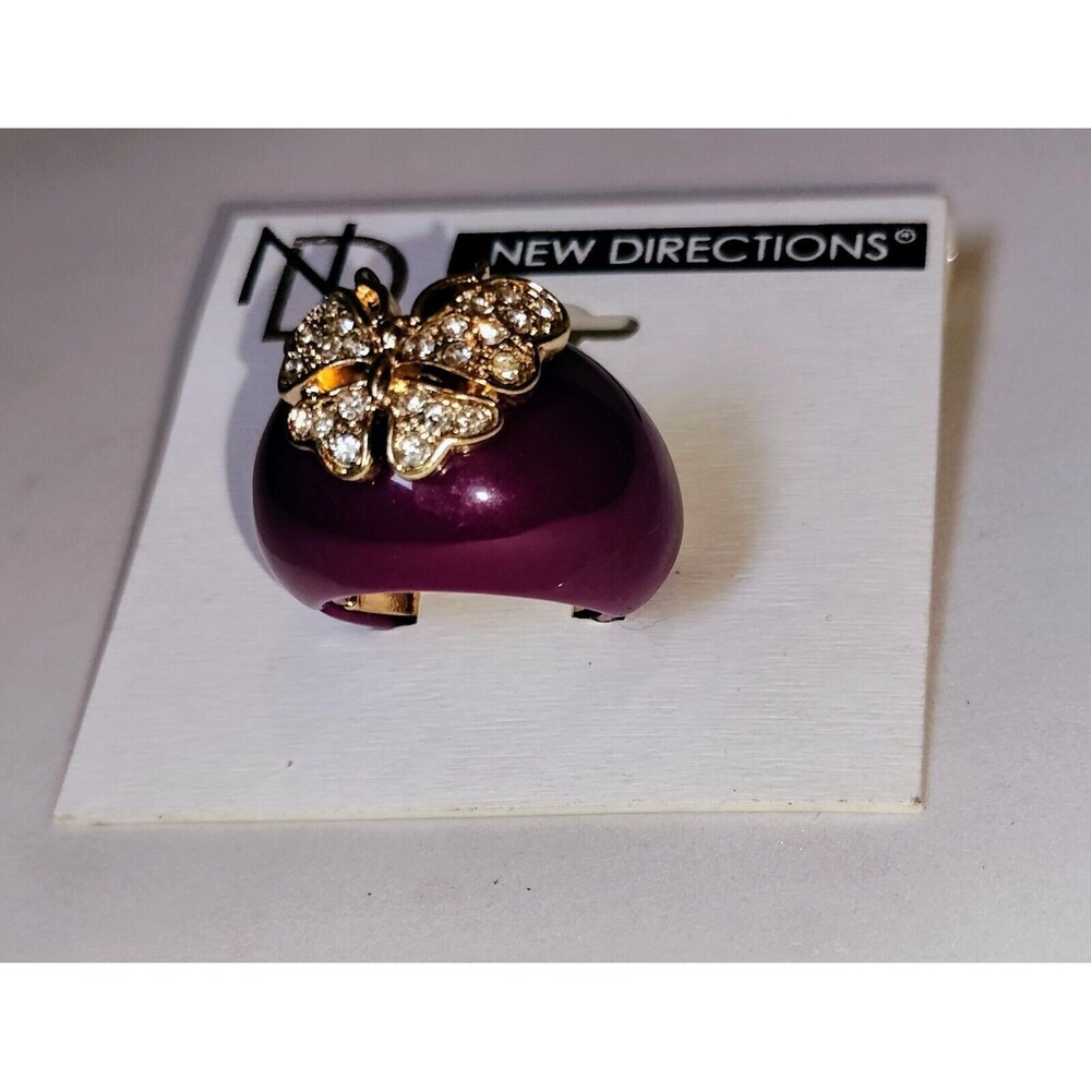 Chunky Ring Large Butterfly Cluster Purple Multicolor Jewelry New Directions ND